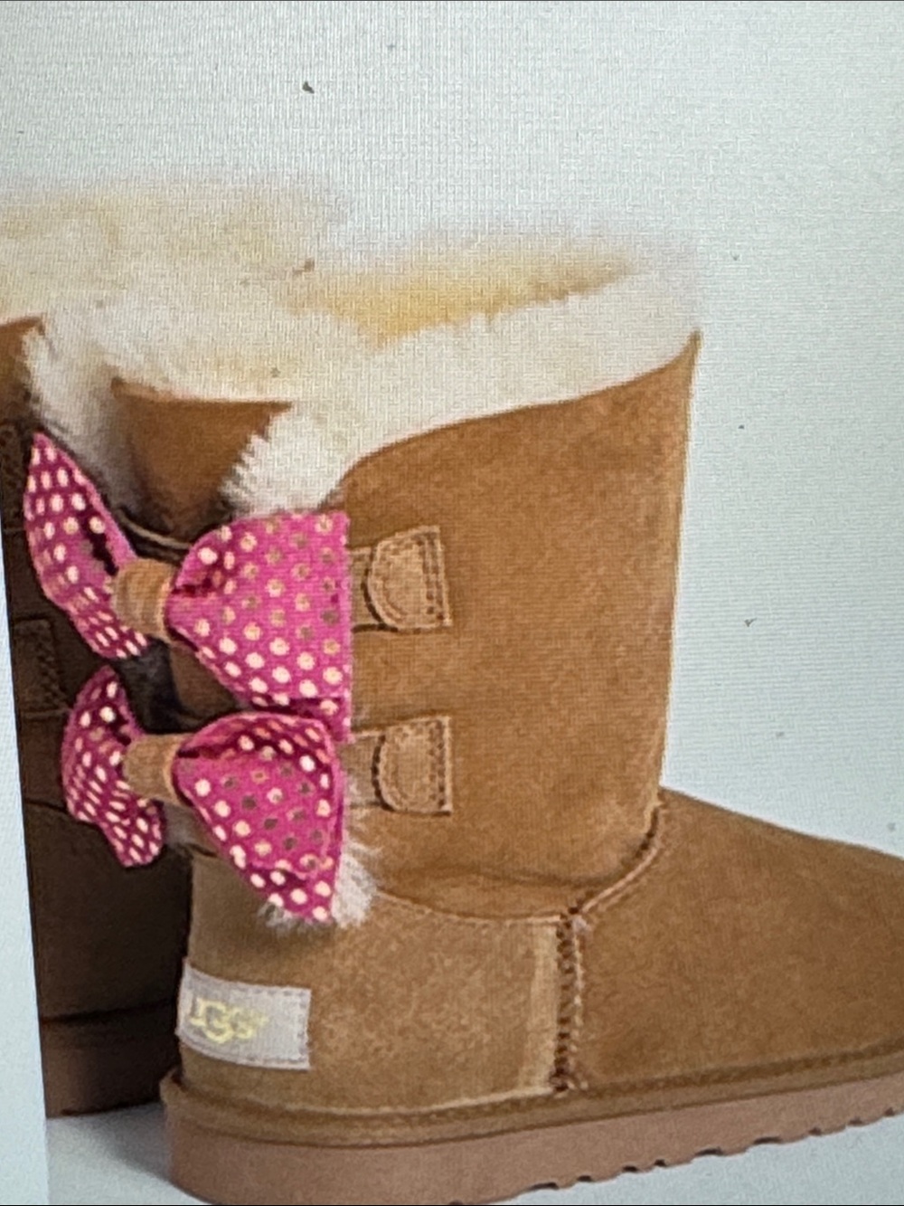 Ugg kids bailey bow 11 chestnut pink bows